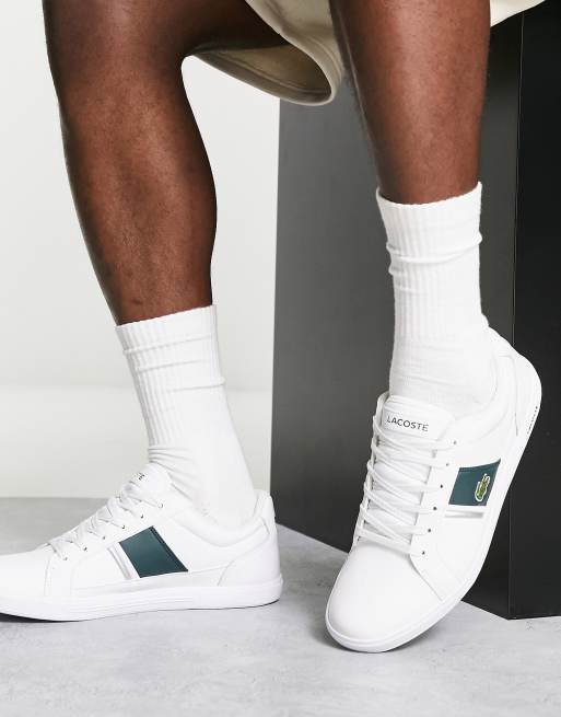 Zapatillas de deporte blancas y verde oscuro de cuero Europa de Lacoste, 4 de 4