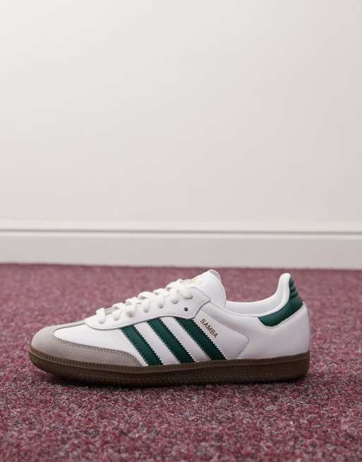 Zapatillas de deporte blancas y verde oscuro Samba OG de adidas