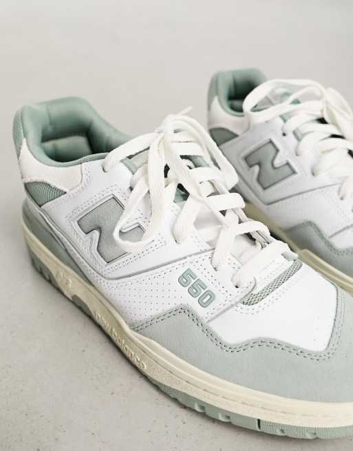 Zapatillas de deporte blancas y verdes 550 de New Balance ASOS