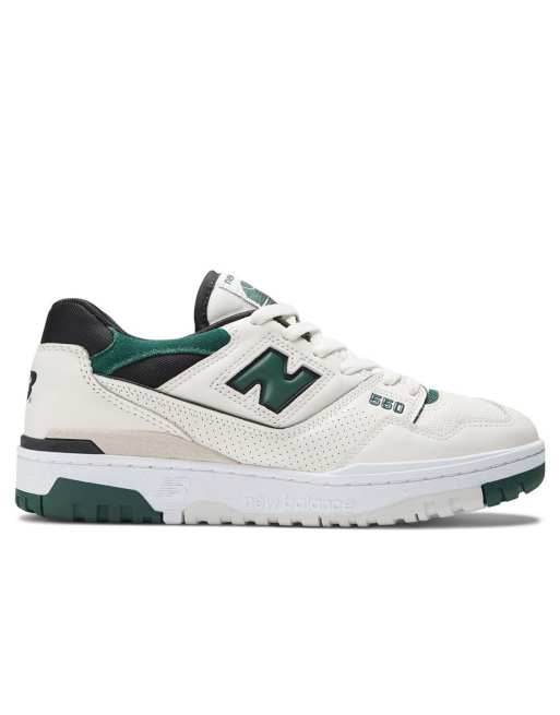 Zapatillas de deporte blancas y verdes 550 de New Balance
