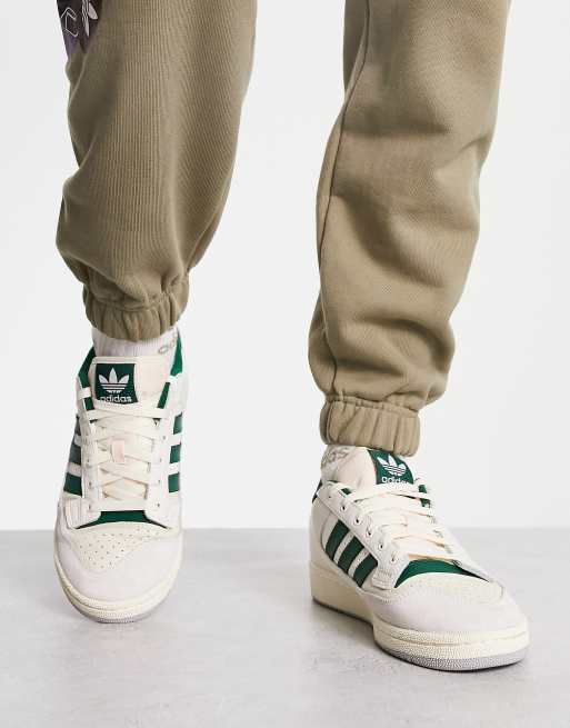 Mente Alrededores franja Zapatillas de deporte blancas y verdes Centennial de adidas Originals | ASOS