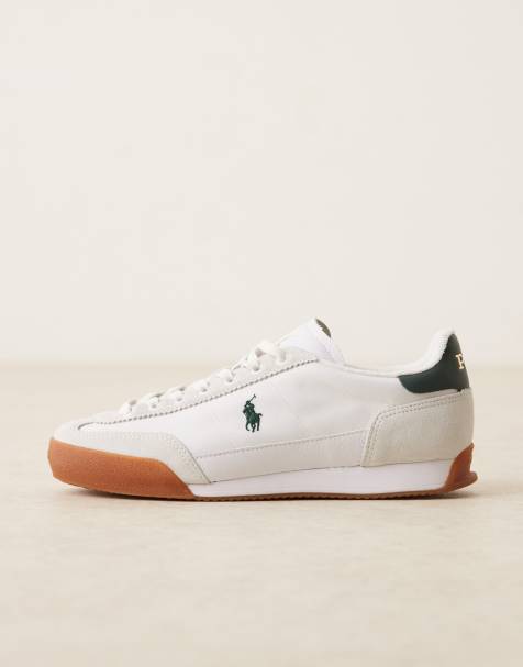 Zapatillas de deporte blancas y verdes de ante y lona Hester de Polo Ralph Lauren - view 1