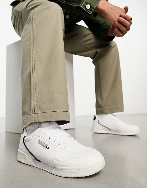 Zapatillas de deporte blancas y verdes retro Forli de Hummel