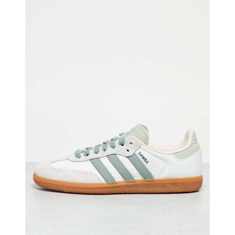 Zapatillas de deporte blancas y verdes Samba de adidas Originals - Main Image