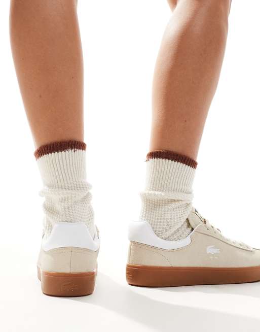 Zapatillas de deporte blanco hueso de ante Baseshot 224 de Lacoste, 3 de 5