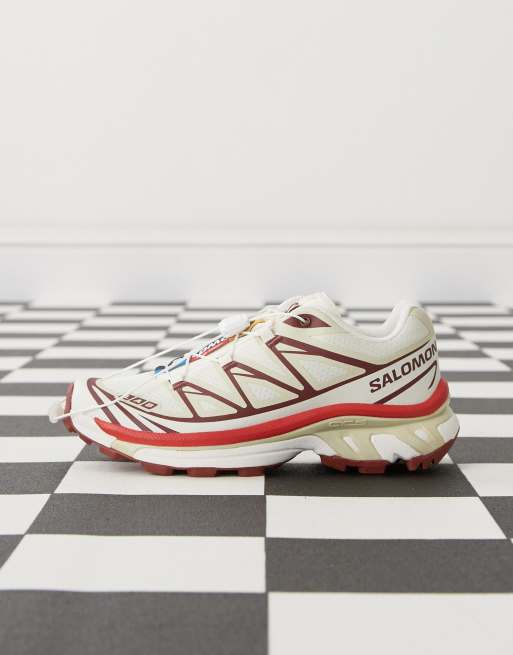 Zapatillas de deporte blanco hueso y burdeos XT-6 de Salomon, 2 de 5