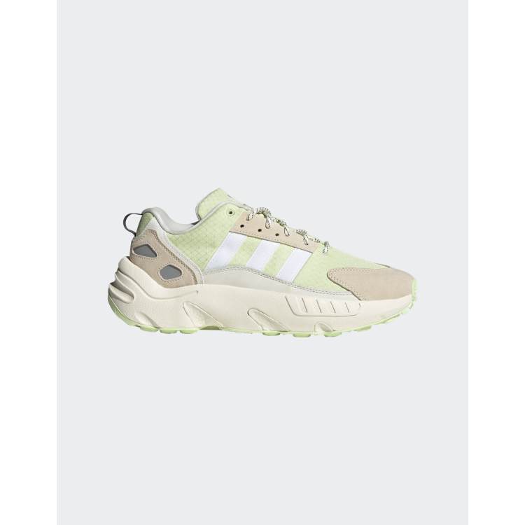 Zapatillas de deporte blanco hueso y lima ZX 22 Boost de adidas Originals