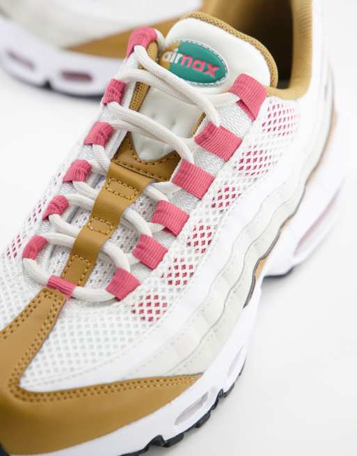 Zapatillas de deporte blanco hueso y marrones Air Max 95 de Nike Air, 3 de 4
