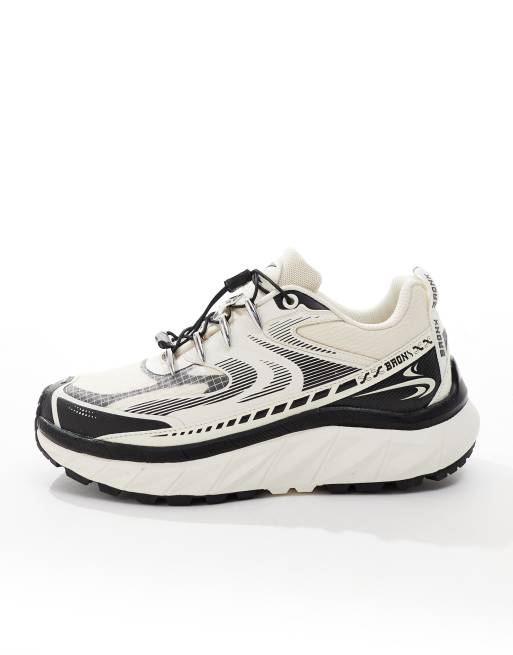 Zapatillas de deporte blanco hueso y negras Trackerr de Bronx