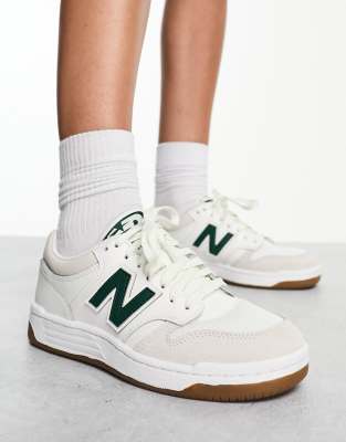 Zapatillas de deporte blanco hueso y verdes 480 de New Balance ASOS