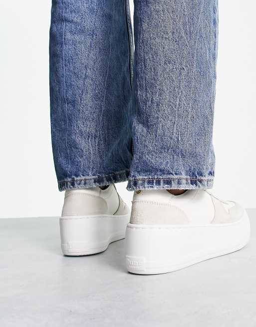Zapatillas de deporte blanco mix con plataforma plana London de Dune , 4 de 4