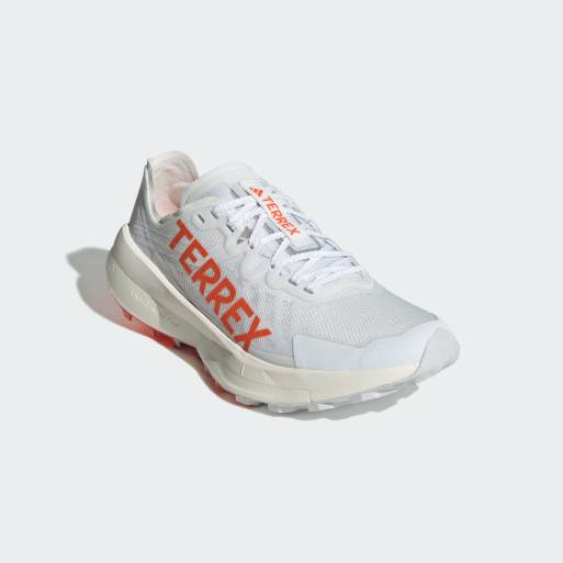 Zapatillas de deporte blanco nube y naranja intenso para carrera de montaña Terrex Agravic Speed de adidas Performance