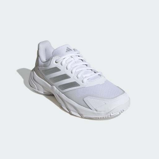 Zapatillas de deporte blanco nube y plateado metalizado para tenis Courtjam Control 3 Clay de adidas Performance