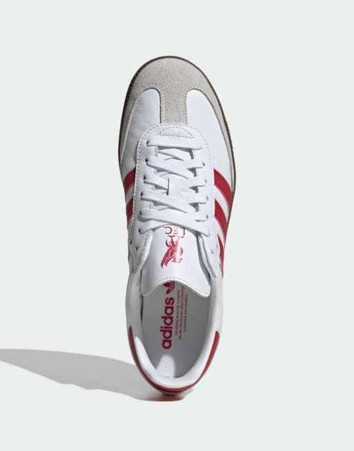 Zapatillas de deporte blanco nube y rojo fresa con diseño del Manchester United Samba de adidas Performance