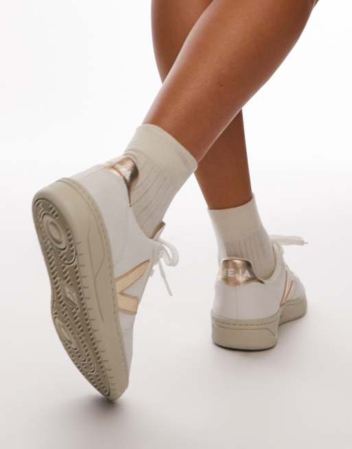 Zapatillas de deporte blanco platino de cuero sin cromo Chromefree V-10 de VEJA, 5 de 5
