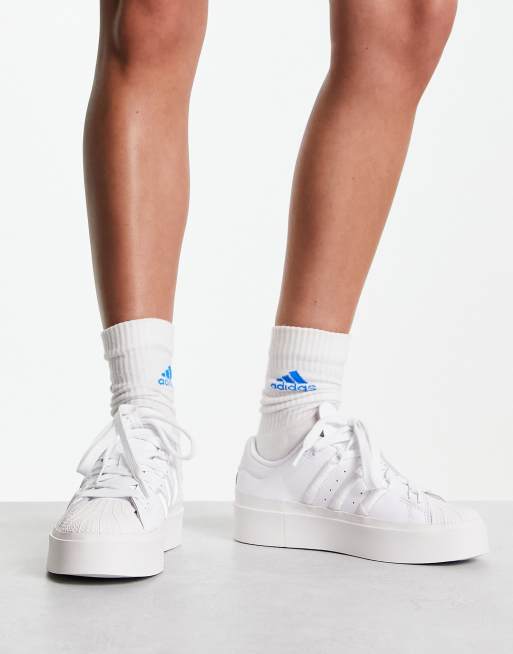 Zapatillas de deporte blanco triple con plataforma Superstar