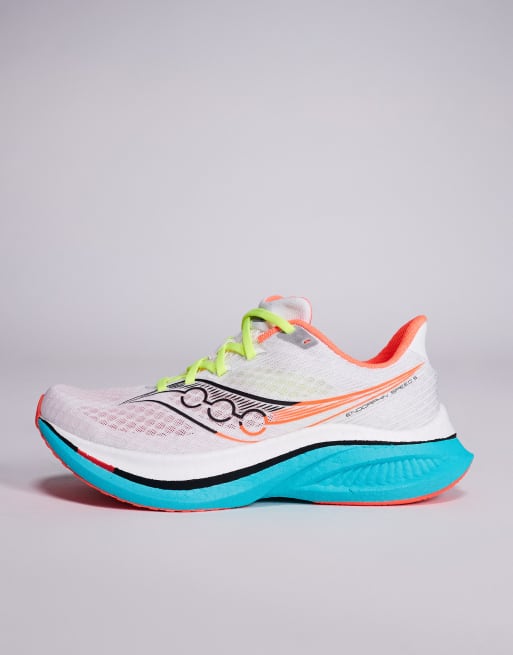 Zapatillas de deporte blancos y neón para corer Endorphin Speed 5 de Saucony, 2 de 5