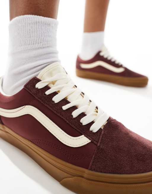 Zapatillas de deporte burdeos con suela de goma Old Skool de Vans