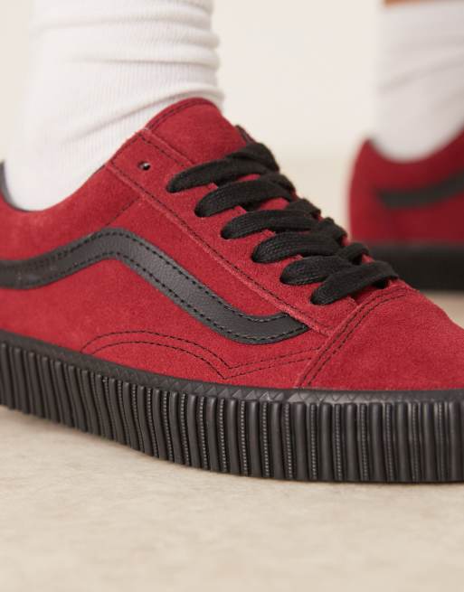 Zapatillas de deporte burdeos y rojas Old Skool Creeper de Vans ASOS