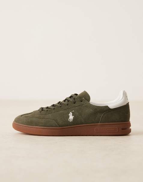 Zapatillas de deporte caquis con logo de jugador de polo de ante Polo Ralph Lauren - view 1