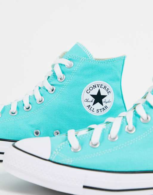 Zapatillas de deporte color aguamarina eléctrico Chuck Taylor All Star Hi Classic de Converse