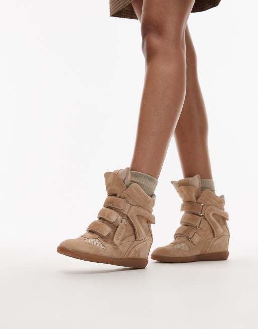 Zapatillas de deporte color arena con cuña de ante Jae-yy de Bronx