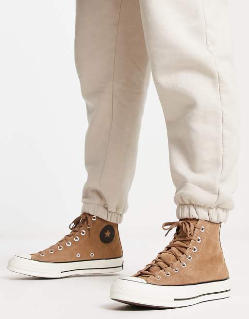 Zapatillas de deporte color arena de ante Chuck 70 Hi de Converse