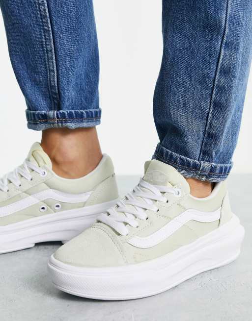 Zapatillas de deporte color arena y blanco Old Skool Overt de Vans