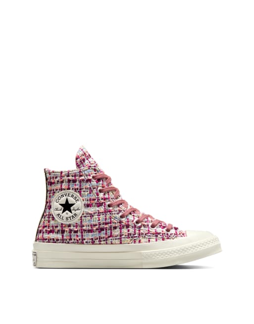 Zapatillas de deporte color baya y orquídea brillante de tweed Chuck 70 Hi de Converse