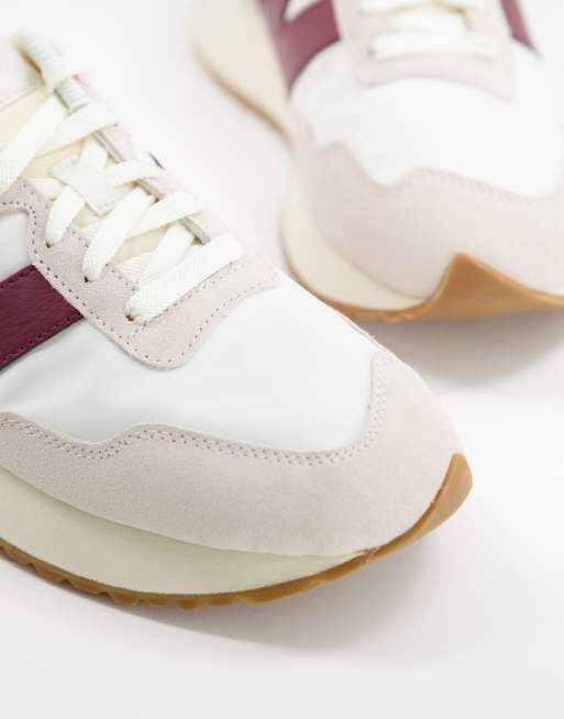 Contrato combinar Hacer un muñeco de nieve Zapatillas de deporte color blanco hueso y burdeos 237 de New Balance | ASOS