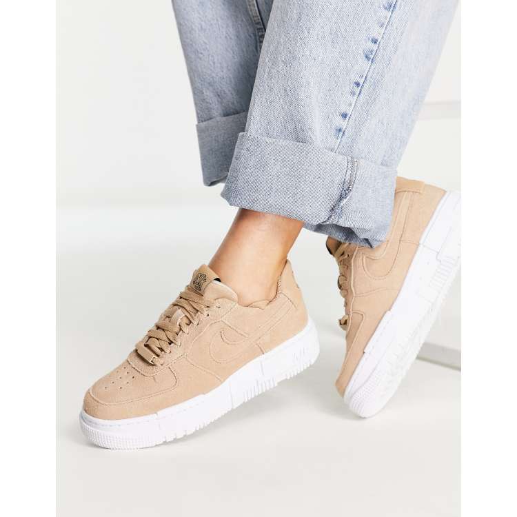 Zapatillas de color cáñamo de ante Air Force 1 Pixel de Nike | ASOS