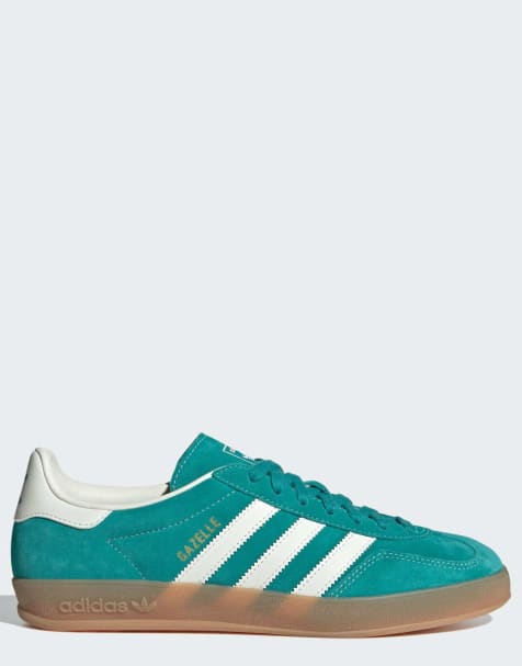 Zapatillas de deporte color cerceta puro, blanco hueso y doradas Gazelle Indoor de adidas Originals - view 1