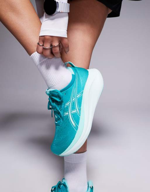 Zapatillas de deporte color cerceta y menta claro para correr Gel-Nimbus 27 de Asics