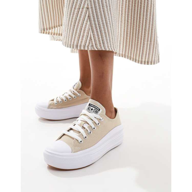 ClassicfuncenterShops Zapatillas de deporte color crema Chuck Taylor All Star Move Ox de Converse converse