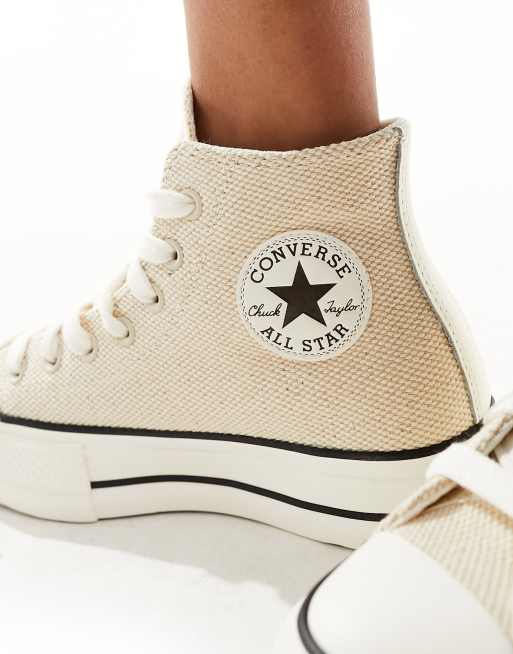 Zapatillas de deporte color crema con cordones gruesos Lift Hi de Converse ASOS