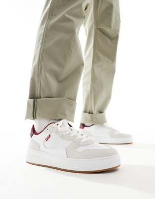 Zapatillas de deporte color crema con logo de mezcla de ante y cuero Glide de Levi's