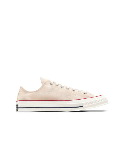 Zapatillas de deporte color crema vintage de lona Chuck 70 de Converse Wide Fit