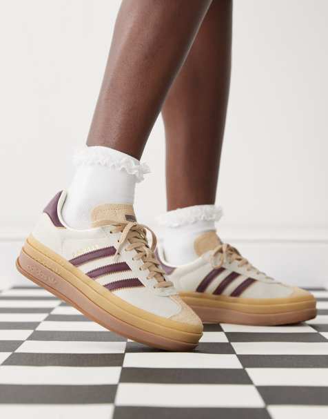 Zapatillas de deporte color crema y burdeos Gazelle Bold de adidas Originals - view 1