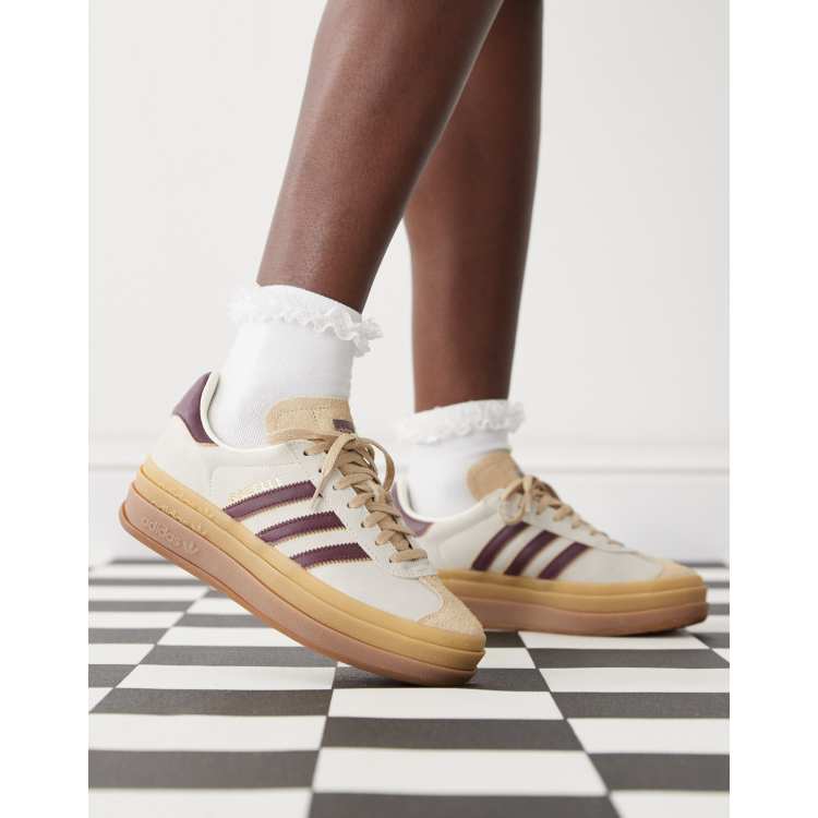Zapatillas de deporte color crema y burdeos Gazelle Bold exclusivas en ASOS de adidas Originals