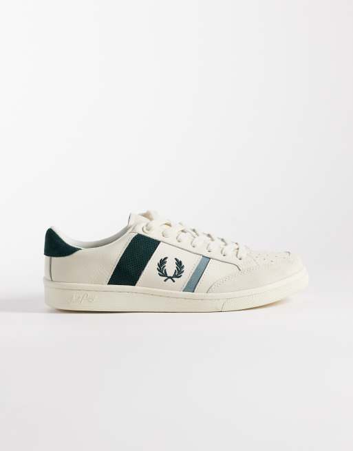 Zapatillas de deporte color crudo a rayas con logo de ante B725 de Fred Perry