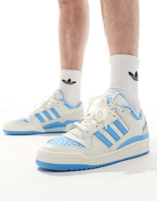 Zapatillas de deporte color marfil y azul Forum Low CL de adidas Originals