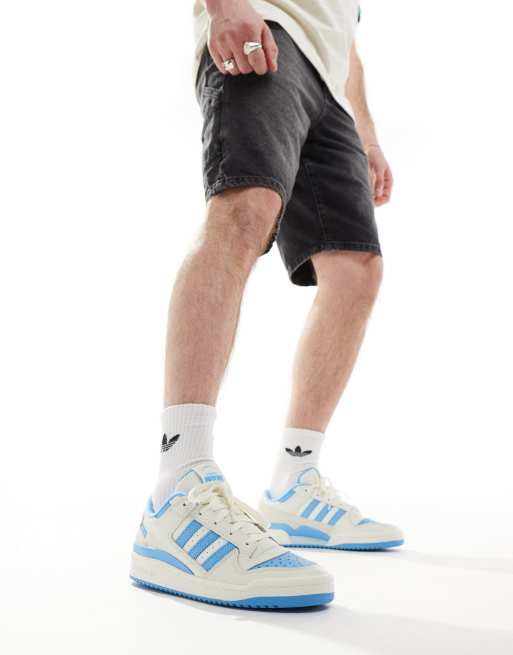 Zapatillas de deporte color marfil y azul Forum Low CL de adidas Originals ASOS
