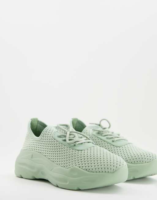 Zapatillas de deporte color menta con cordones de punto grueso Denmark de ASOS DESIGN