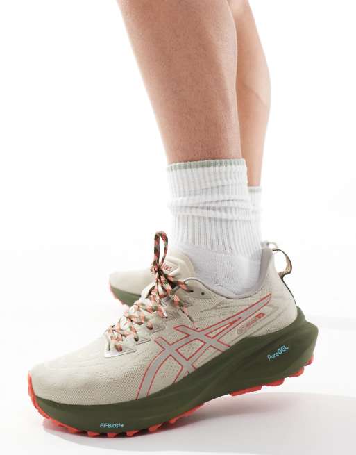 Zapatillas de deporte color piedra y rojas de estabilidad para correr Trail Running GT 2000 13 TR de ASICS ASOS