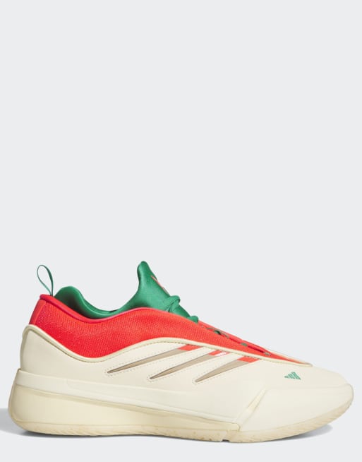 Zapatillas de deporte color vainilla cálido, rojo lúcido y verdes Dame 9 de adidas Performance