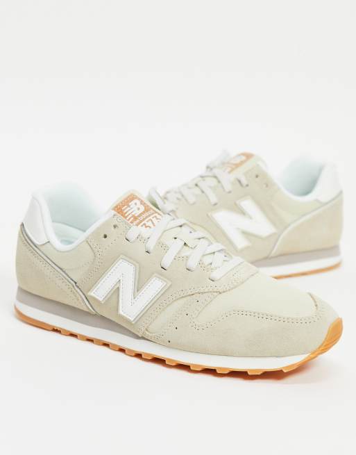 Zapatillas de deporte de ante en color hueso 373 de New Balance