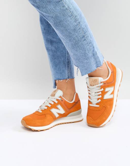 Fracaso analogía Alboroto Zapatillas de deporte de ante en naranja 574 de New Balance | ASOS