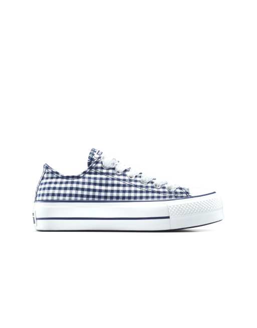 Zapatillas de deporte de color obsidiana, blanco y blanco vintage a cuadros vichy con plataforma Chuck Taylor All Star Lift de Converse