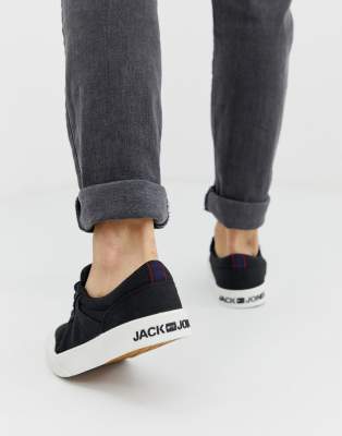 Jack & Jones canvas trainer with chunky sole-Black Black