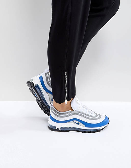 al menos Crítica Fuera Zapatillas de deporte en blanco y azul Air Max 97 de Nike | ASOS